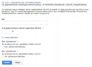 AdWords - Rugalmas ajánlattételi stratégia: ROAS