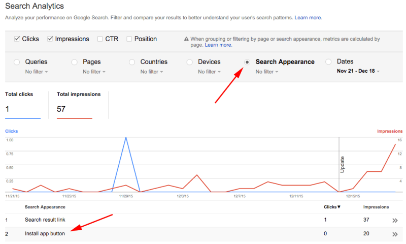 Search Console alkalmazás installálás gomb