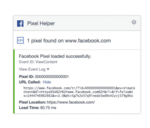 Facebook analitika: Pixel Helper