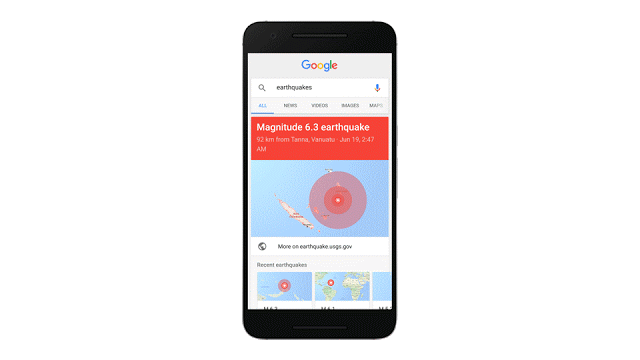 Google földrengés tudakozó