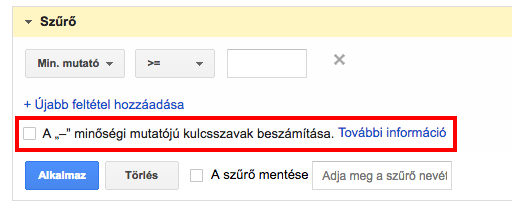 Nulla minőségi mutató