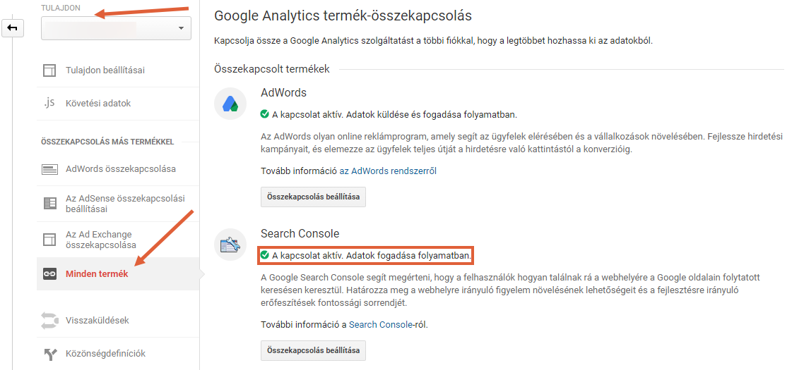 Csak összekapcsolt webhelyek