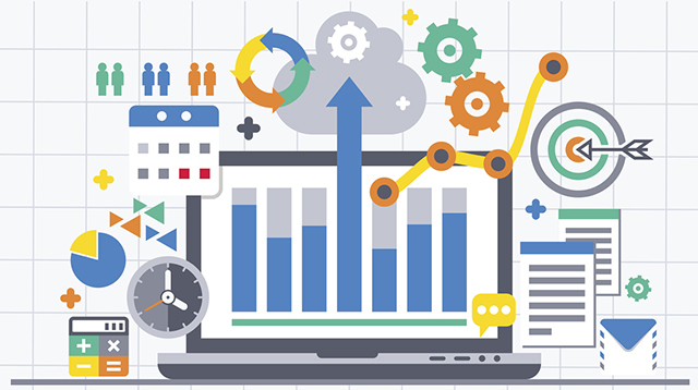 Flat design modern vector illustration concept of website analytics search information.