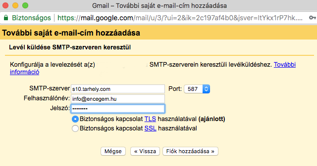 Email cím létrehozása