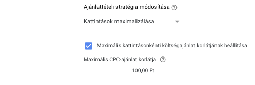 shopping kampány - kattintások maximalizálása